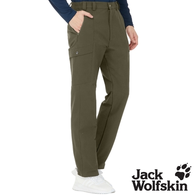 【Jack wolfskin飛狼】男 保暖休閒長褲 (潑水加工 / 內磨毛) 登山褲『棕卡』
