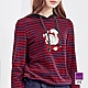 ILEY伊蕾 立體玫瑰貼布造型棉質條紋連帽上衣(紅色；M-XL)1224361602 product thumbnail 1