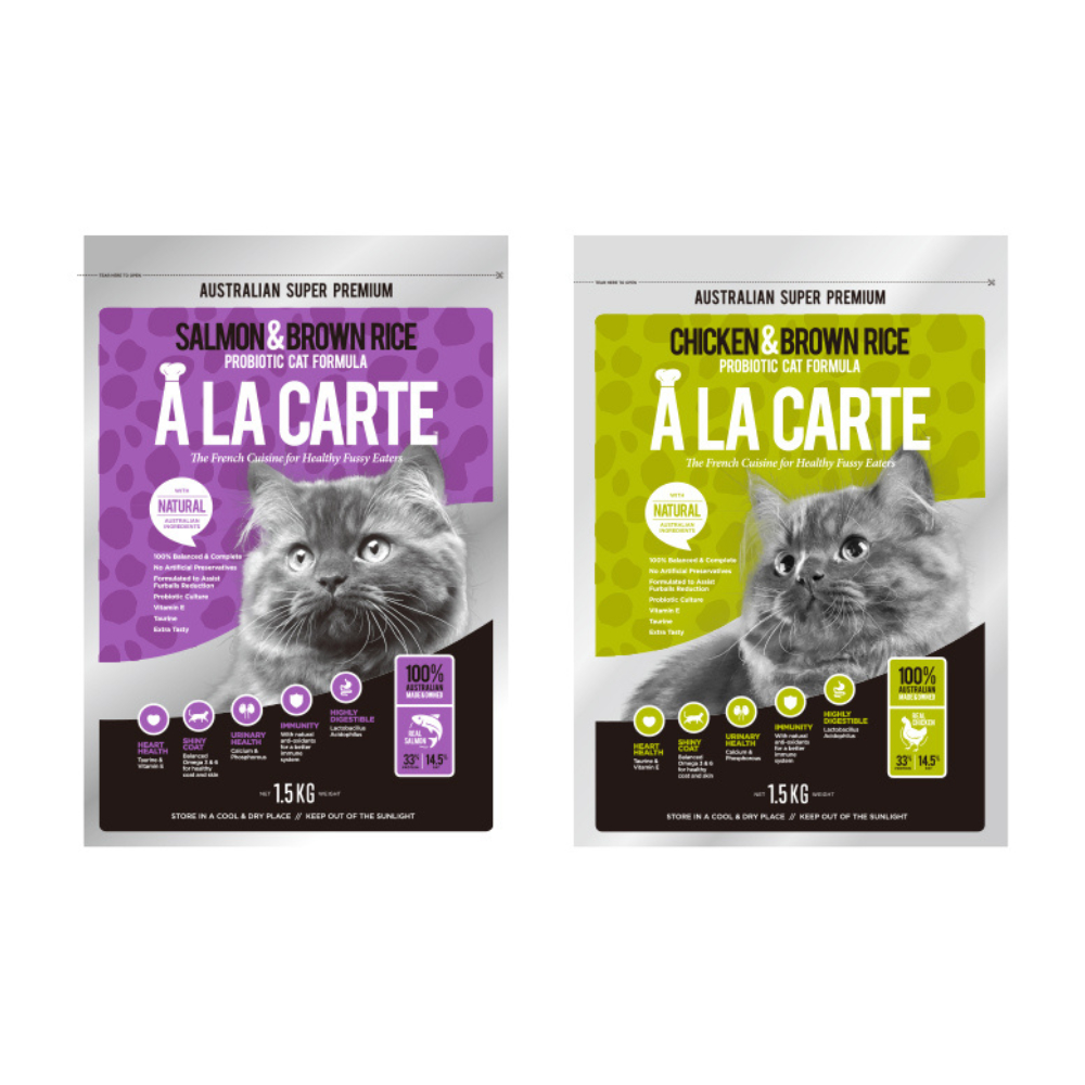 ALACARTE阿拉卡特天然糧-鮭魚/雞肉.益生菌配方六個月以上全齡貓適用 5KG(購買第二件贈送寵物零食x1包)