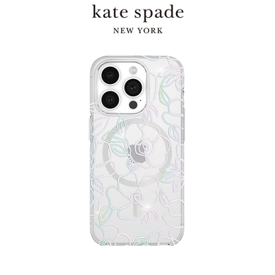 【kate spade】iPhone 15 Pro Max MagSafe 精品手機殼 銀絲炫彩