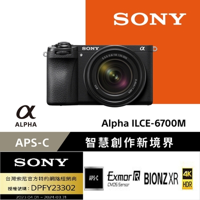 【Sony索尼】APS-C 數位相機 ILCE-6700M SEL18135 變焦鏡組 (公司貨 保固18+6個月)
