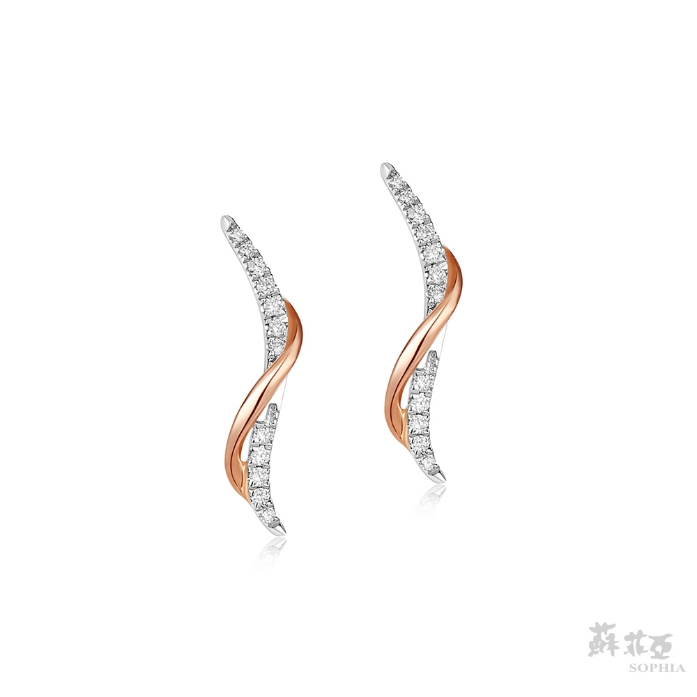 SOPHIA 蘇菲亞珠寶 - 艾菲絲 14K雙色 鑽石耳環