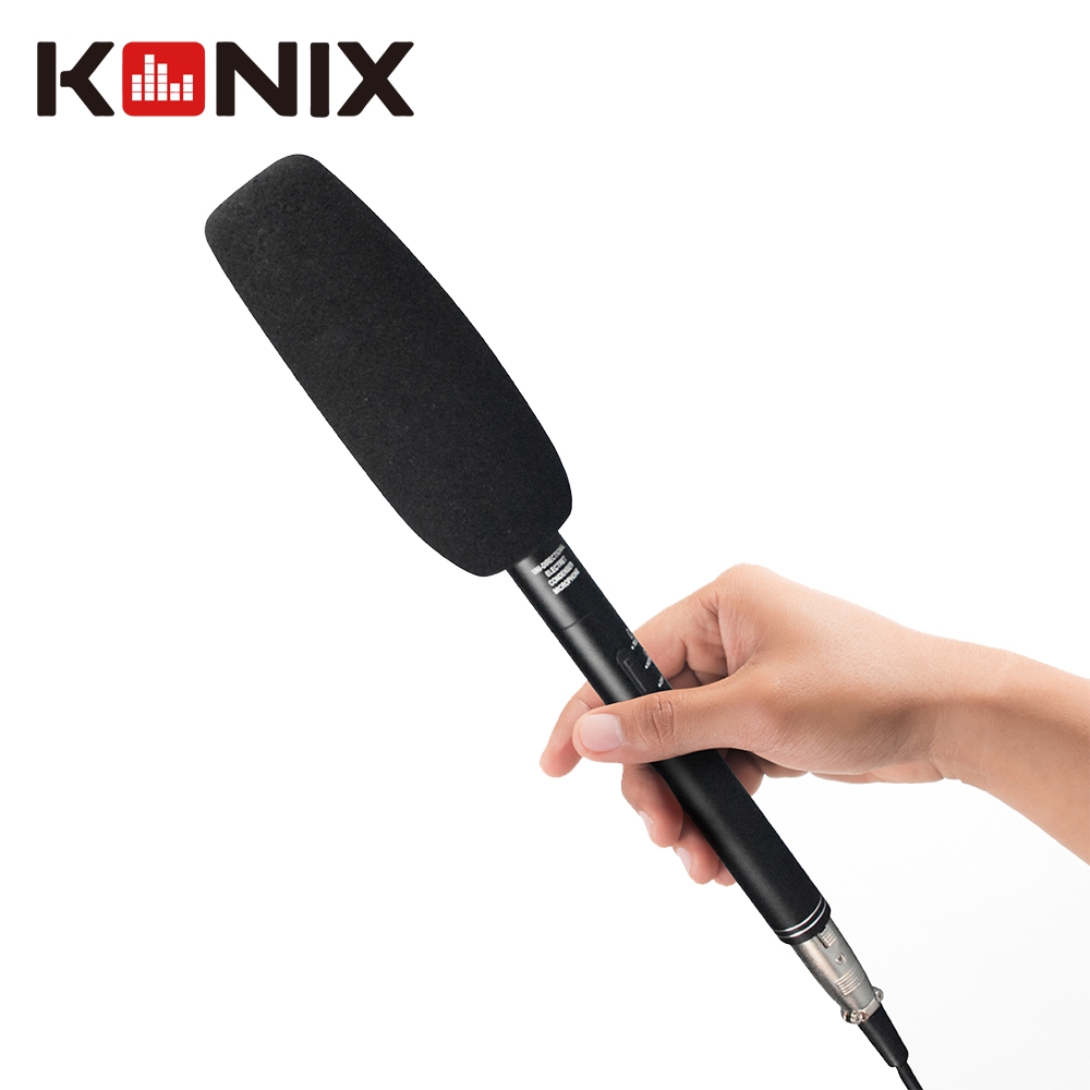 【KONIX】採訪麥克風 雙收音模式(超指向性+心型指向) 相機麥克風 攝錄影收音