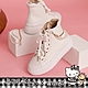 HELLO KITTY X Ann’S小名媛風格烙印可拆飾品金鍊高筒皮革小白鞋5.5cm product thumbnail 1