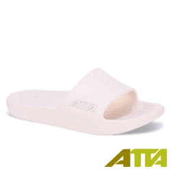 ATTA 舒適幾何紋室外拖鞋-白色