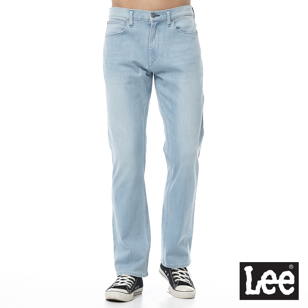 Lee 男款 四面彈 743 中腰舒適直筒牛仔褲 淺藍洗水