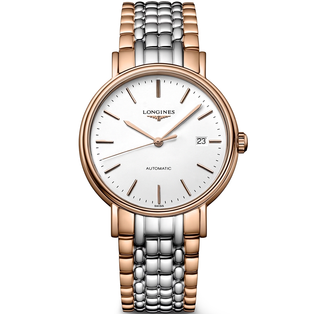 LONGINES 浪琴 官方授權 Presence 經典永恆機械錶 年終送禮-38mm L4.921.1.12.7