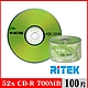 RITEK錸德 52xCD-R 700MB 環保葉版/100片裸裝 product thumbnail 1