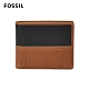 FOSSIL Tate 撞色真皮RFID男夾-焦糖色 ML3846222 product thumbnail 1