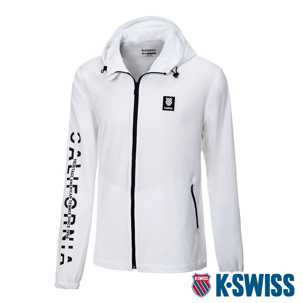 K-SWISS Stretch Windbreaker吸排防風外套-男-白