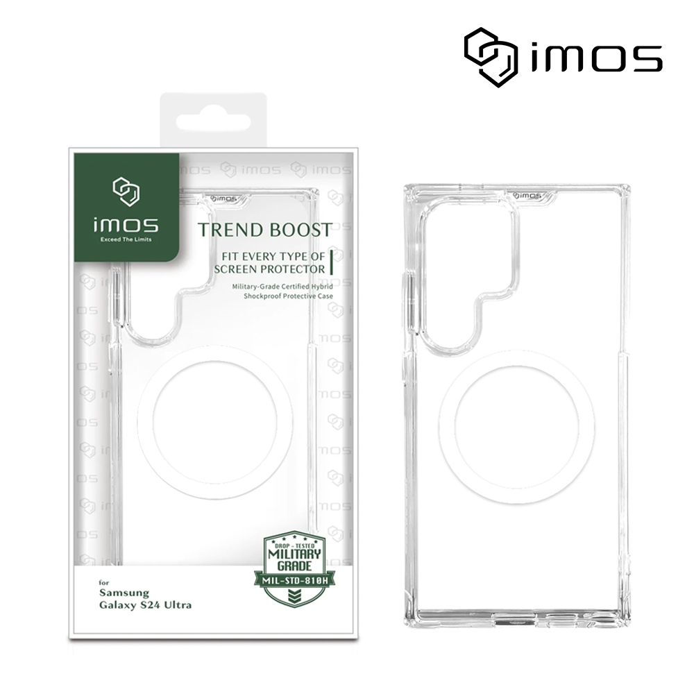 iMos Samsung Galaxy S24 Ultra 磁吸軍規防震保護殼(透明)