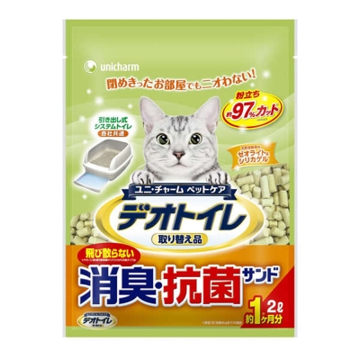 日本Unicharm消臭大師 一月間消臭抗菌沸石砂 2L x 4包入