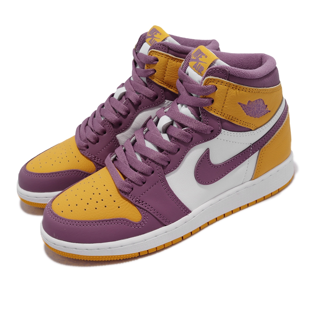 Nike 童鞋Air Jordan 1 Retro High OG 大童紫黃AJ1 575441-706 | 休閒