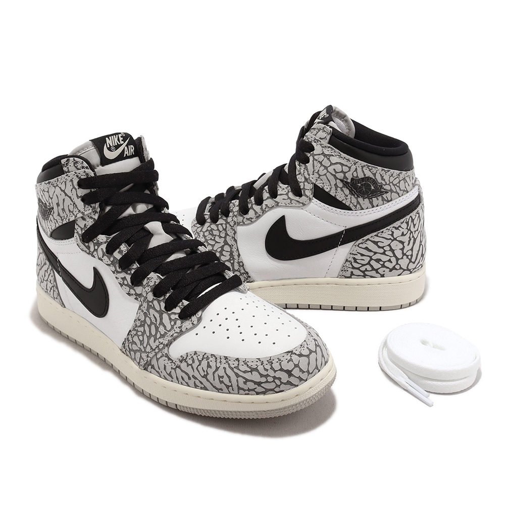 Nike Air Jordan 1 Retro High OG 大童鞋女鞋爆裂紋灰黑AJ1 FD1437-052