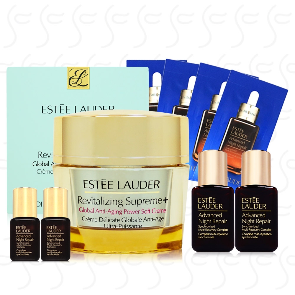 ESTEE LAUDER 雅詩蘭黛 年輕肌密無敵霜75ml+特潤超導全方位修護露15ml*2+7ml*2+1.5ml*4(50ml)