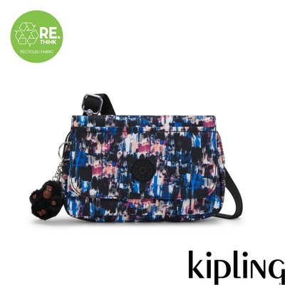 Kipling 黑底印花小巧側肩隨身包-AVERILL