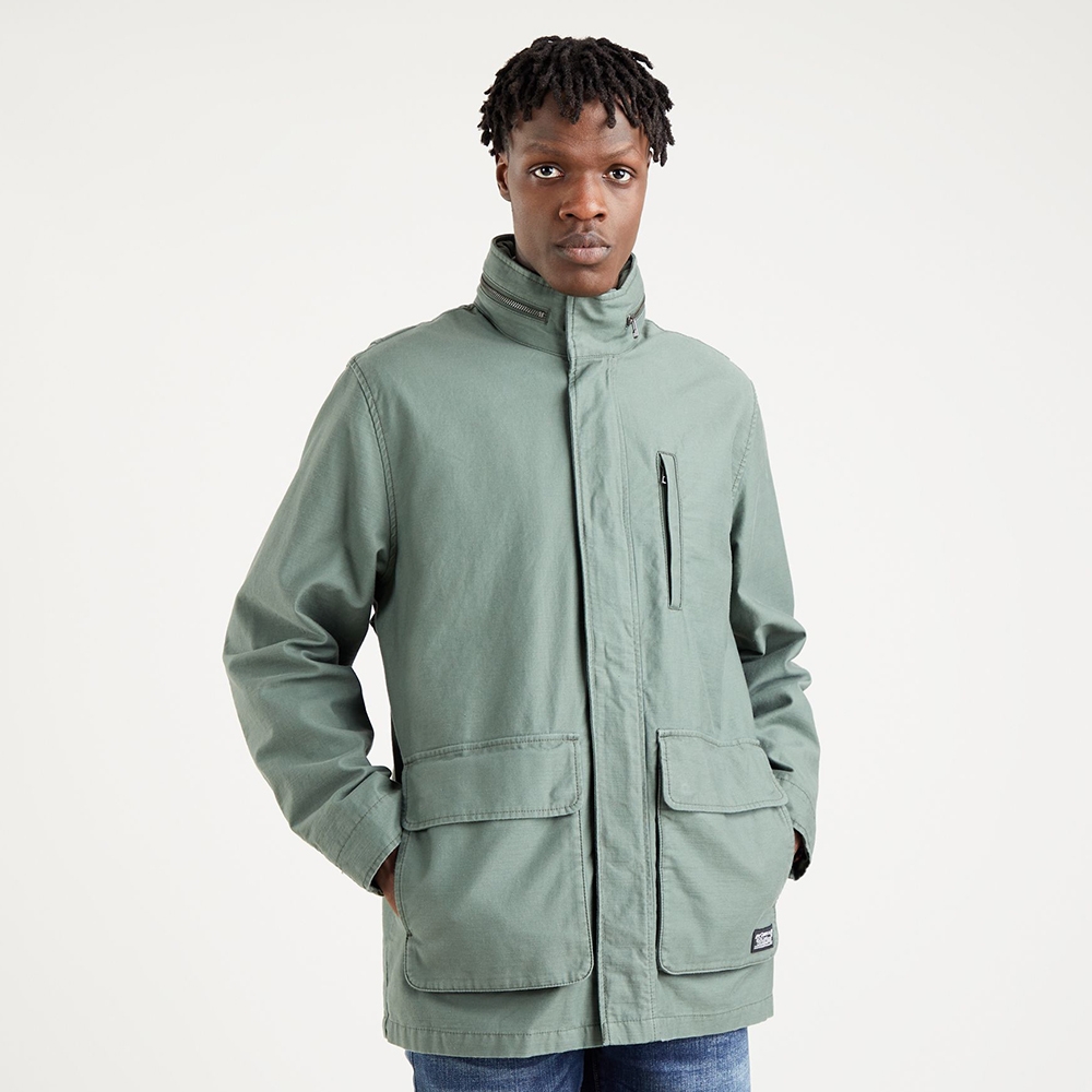 Levis 男款長版軍裝夾克機能系大口袋設計橄欖綠| 牛仔外套| Yahoo 