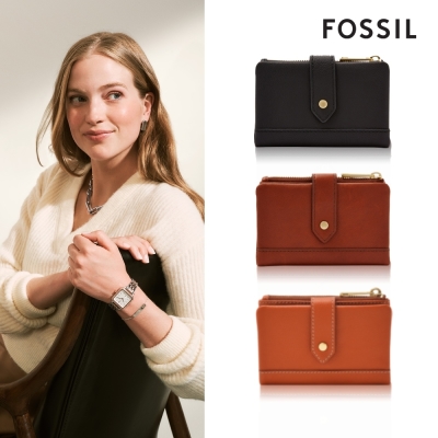 【FOSSIL】Lainie 含零錢匣扣帶短夾 (多色可選)