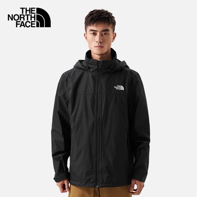 【The North Face 官方旗艦】北面男款黑色防水透氣連帽衝鋒衣｜7WCUJK3