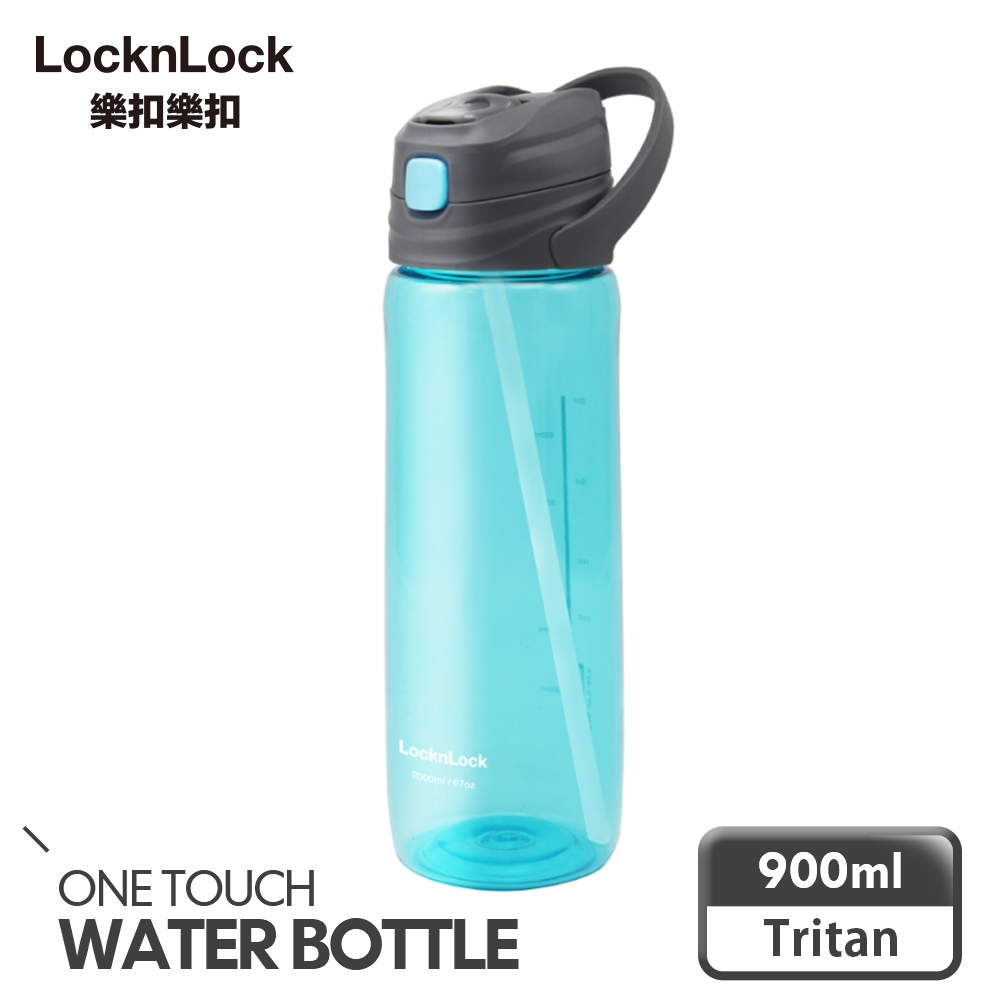 樂扣樂扣 TRITAN彈跳吸管水壺900ML-藍(1A01-ABF901BLU)