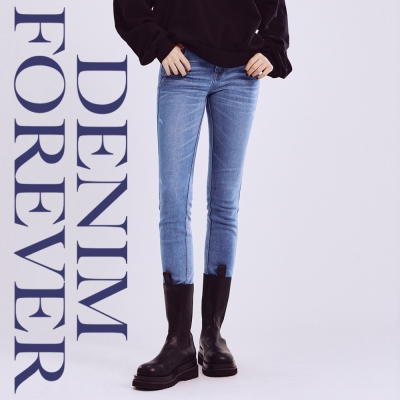 BRAPPERS 女款 新美腳ROYAL系列-低腰彈性窄管褲-藍