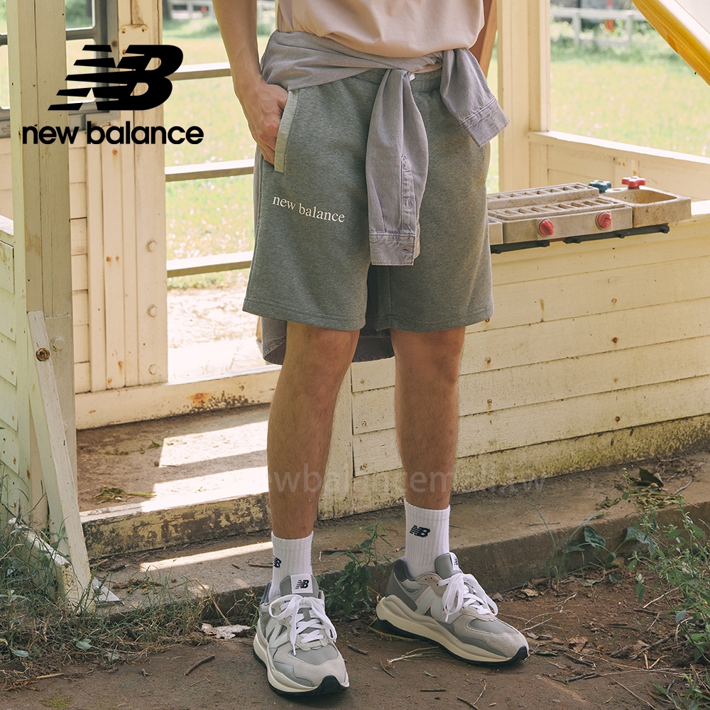 [New Balance]NB棉質短褲_男性_灰色_AMS21552HC