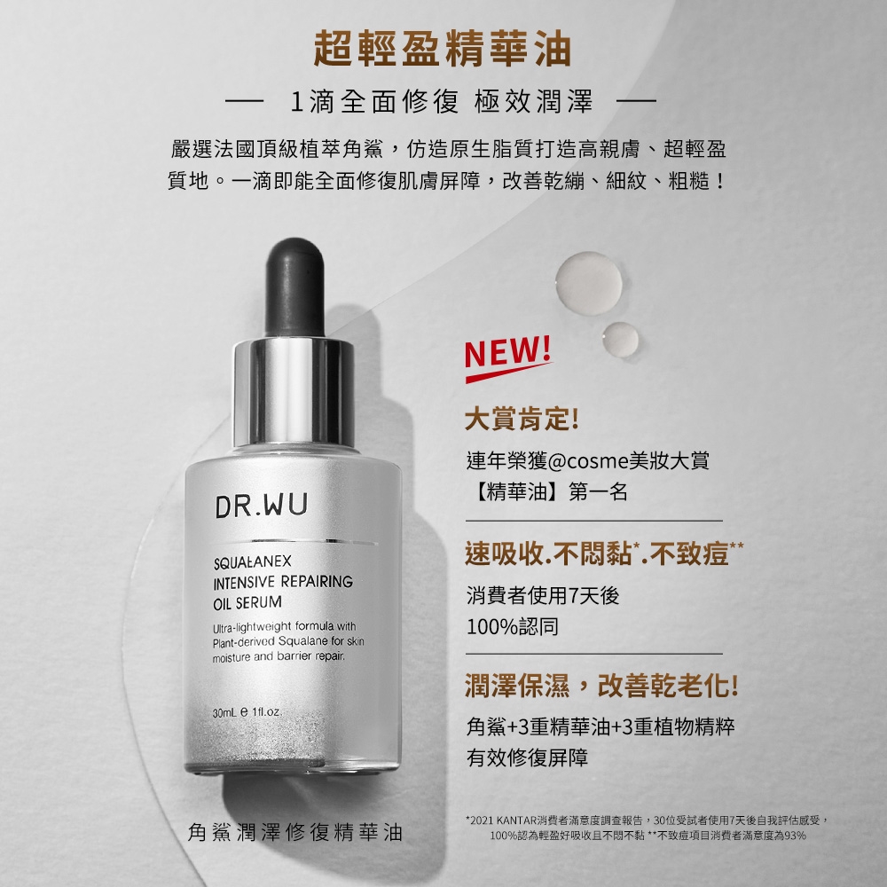 買一送一) DR.WU角鯊潤澤修復精華油30ML | 精華液/安瓶| Yahoo奇摩購物中心