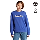 Timberland 女款亮藍色寬版Logo長袖套頭上衣|A6HV5G58 product thumbnail 1