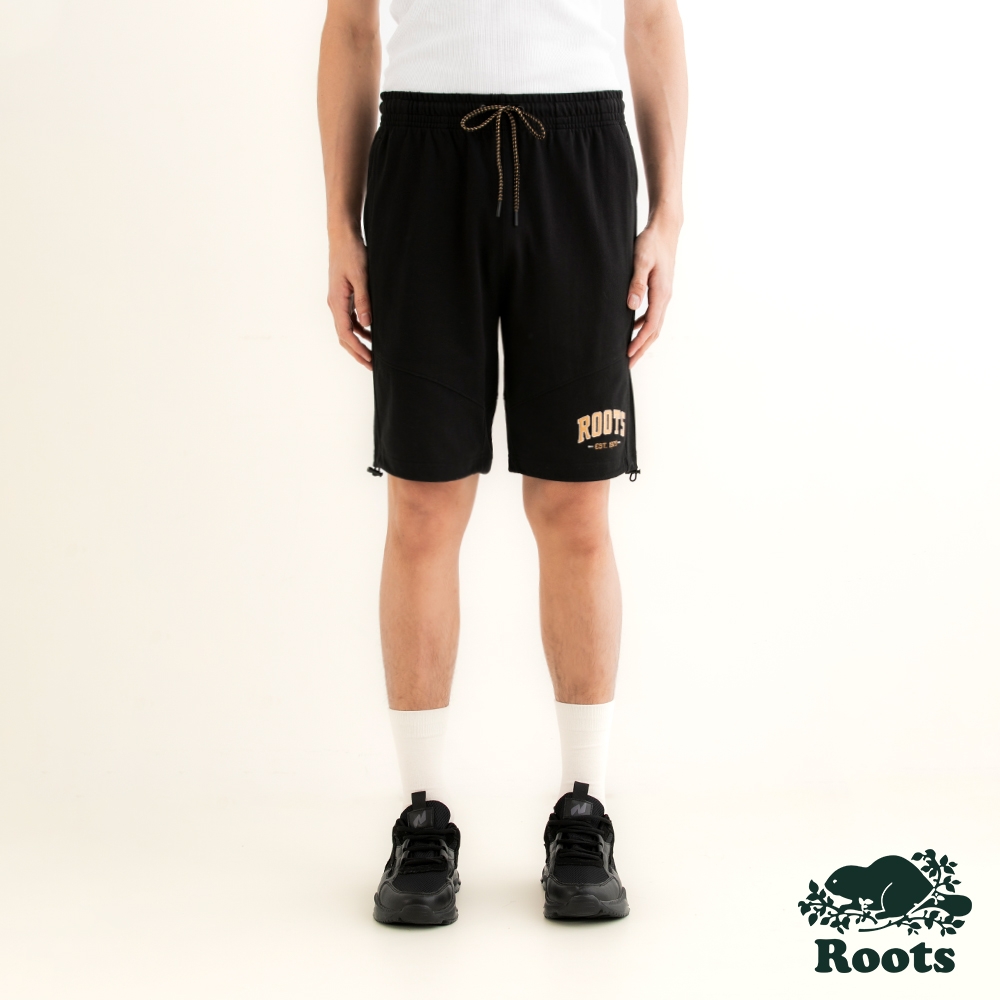 Roots 男裝- ROOTS PIXEL修身棉短褲-黑色