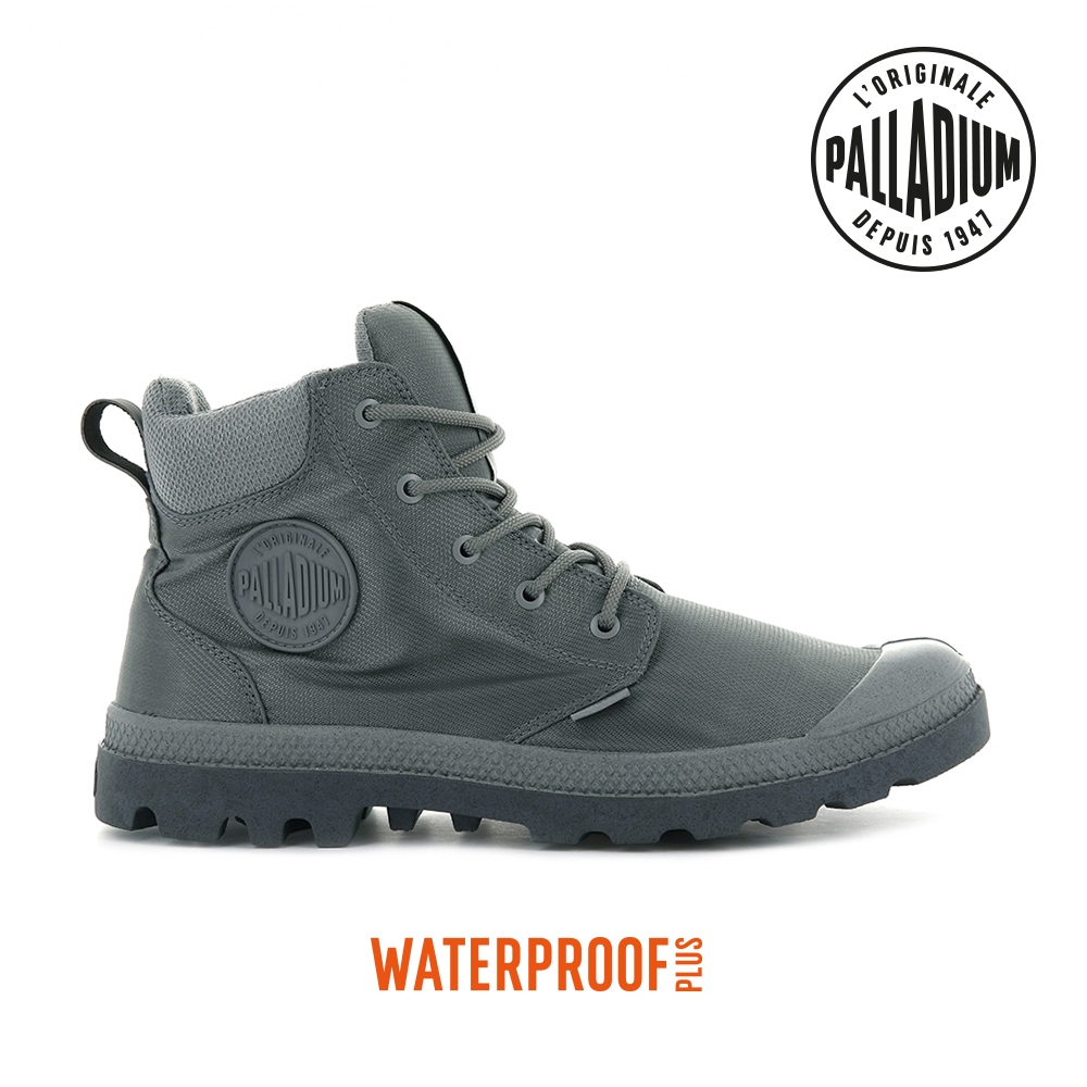 PALLADIUM PAMPA CUFF RCYCL WP+再生纖維中筒防水靴-男-灰