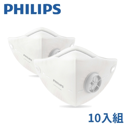 【Philips 飛利浦】智能口罩濾心10入(行動濾淨x裸感呼吸)有效防護花粉空汙 運動口罩