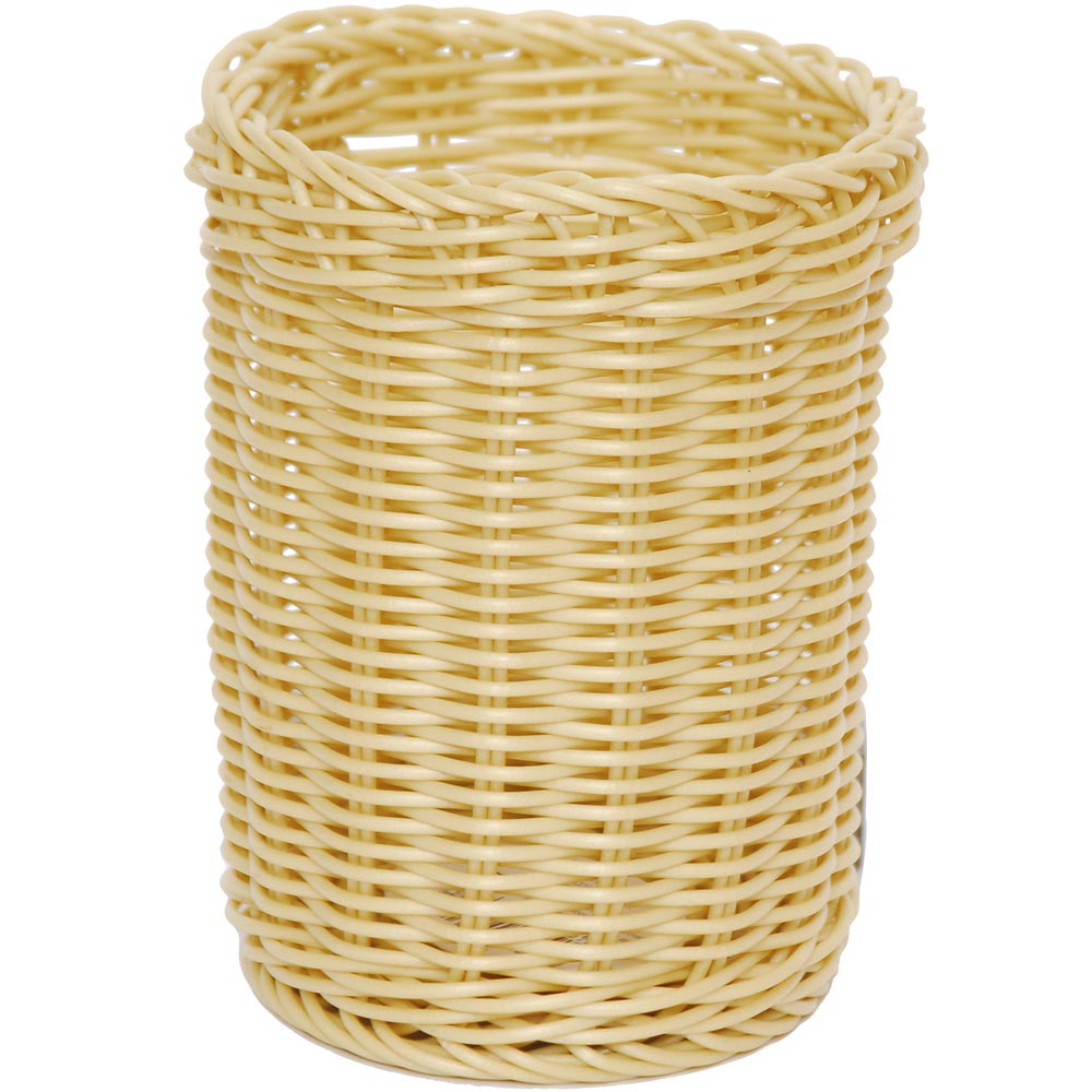 《EXCELSA》圓筒編織麵包籃(奶油黃11.5cm) | 麵包收納籃 食物盒