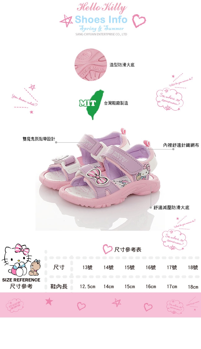 Hello Kitty童鞋可愛輕量減壓休閒涼鞋 紫 桃網購438元 Yahoo 奇摩購物中心商品編號