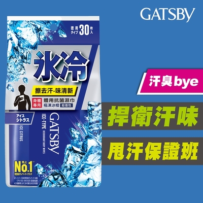 GATSBY 體用抗菌濕巾(極凍冰橙)超值包30張/包