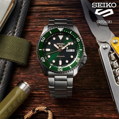 SEIKO 精工 5 Sports 系列潮藍機械錶 4R36-07G0G(SRPD63K1)-綠/42.5mm ˍSK040