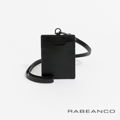 RABEANCO 頂級牛皮雙面直式證件套 黑