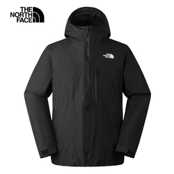 【The North Face 官方旗艦】北面男款黑色防水透氣保暖連帽三合一外套｜83SLKX7