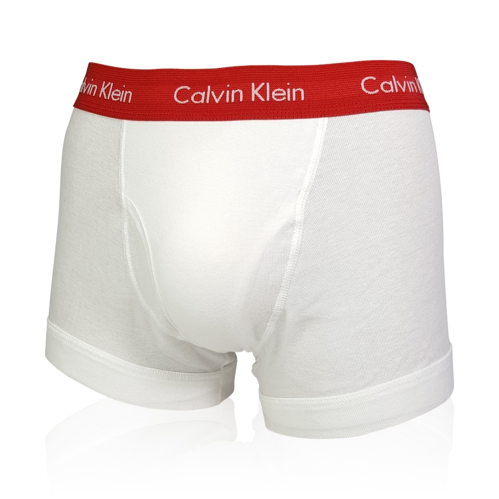 CALVIN KLEIN CLASSIC FIT 加長款純棉平口四角褲/CK內褲-(紅邊白色)