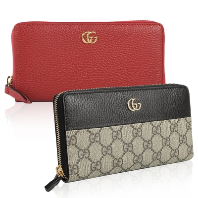 GUCCI Petite Marmont經典雙G金屬LOGO拉鍊長夾-2款