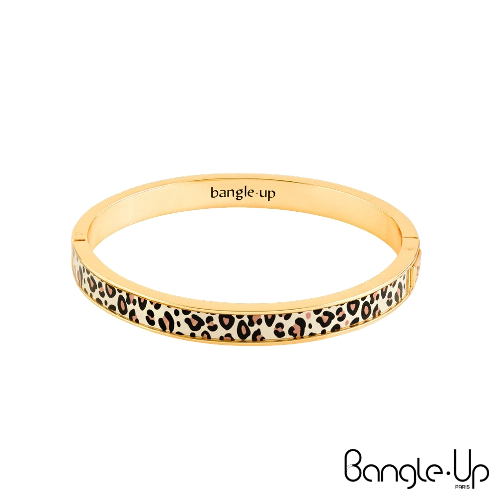 Bangle up 狂野豹紋琺瑯鍍金手環