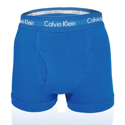 CALVIN KLEIN COTTON STRETCH 加長款純棉 平口四角褲 CK內褲 - 寶藍