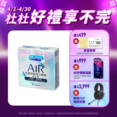 【Durex杜蕾斯】 AIR輕薄幻隱裝保險套3入