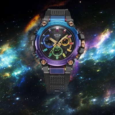 CASIO卡西歐 G-SHOCK 浩瀚太空 閃耀星雲 電波 藍牙 太陽能電力 雙重核心防護 藍寶石水晶玻璃 MTG-B3000DN-1A_50.9mm