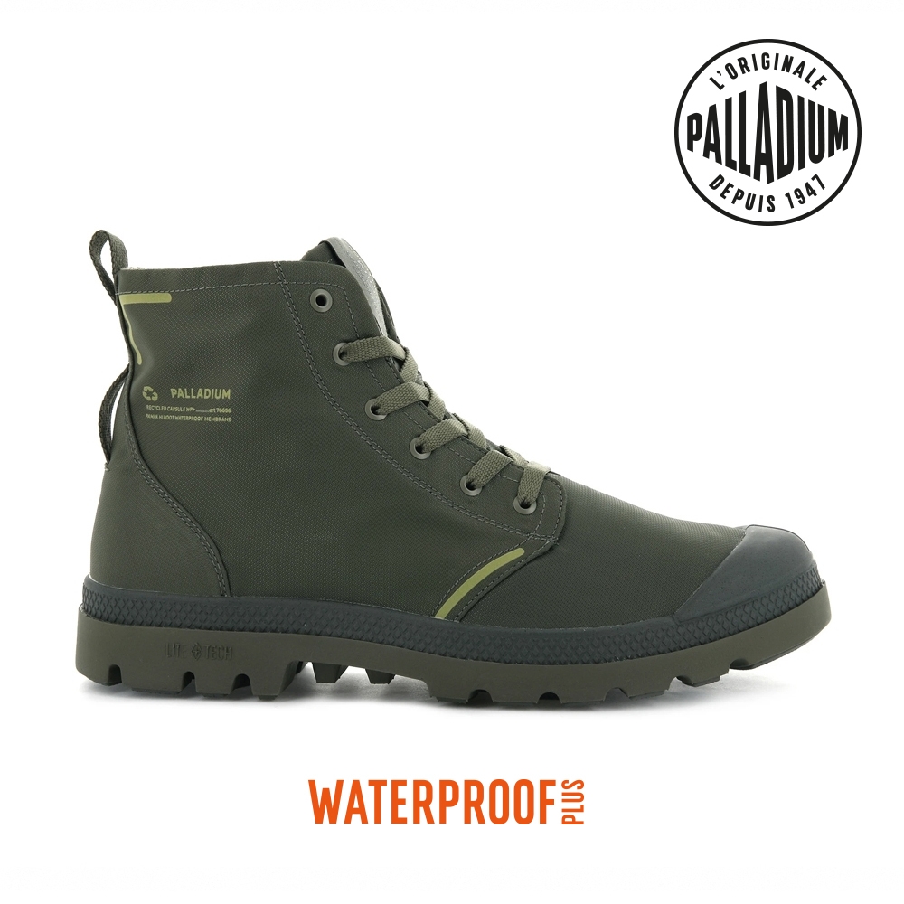 PALLADIUM PAMPA LITE+ RCYCL WP+再生纖維輕量防水靴-中性-綠