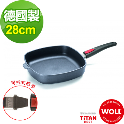 【德國WOLL】Titan Best鈦鑽石系列28CM 方型不沾平底鍋