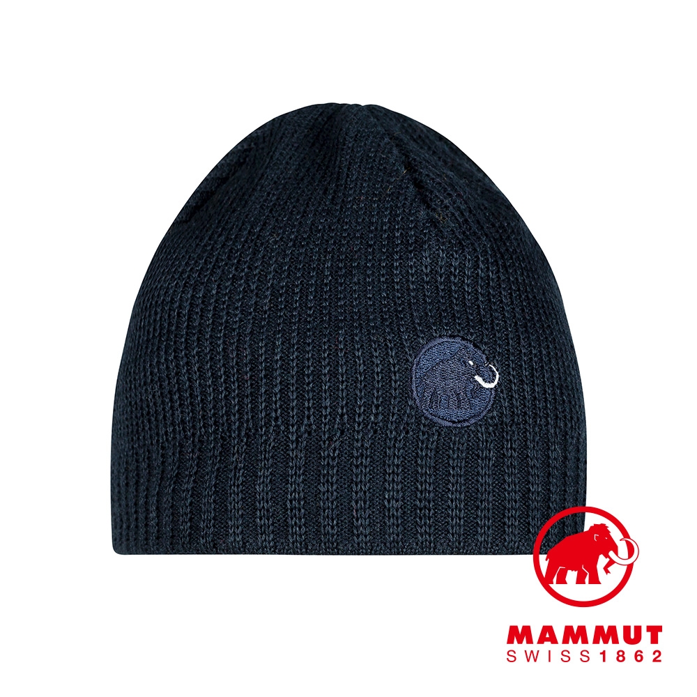 【Mammut 長毛象】Sublime Beanie 刺繡LOGO保暖羊毛帽 海洋藍 #1191-01542