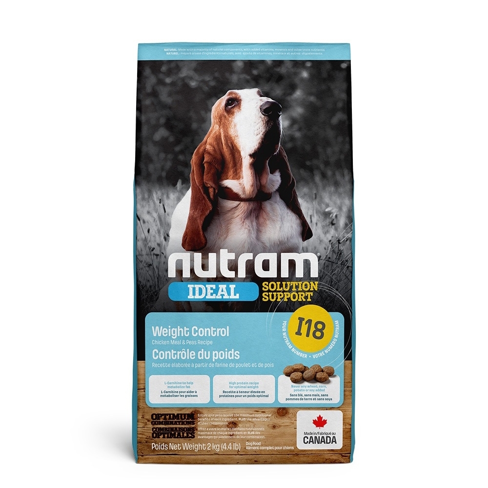 NUTRAM 紐頓 I18 體重控制 雞肉+豌豆 成犬糧 2kg