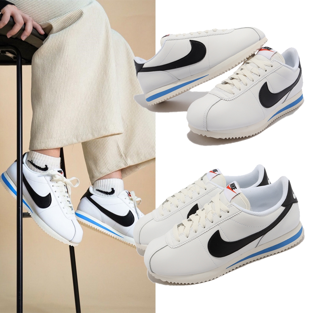 Nike 休閒鞋 Wmns Cortez 女鞋 男鞋 白 藍 阿甘鞋 皮革 基本款 運動鞋 DN1791-100