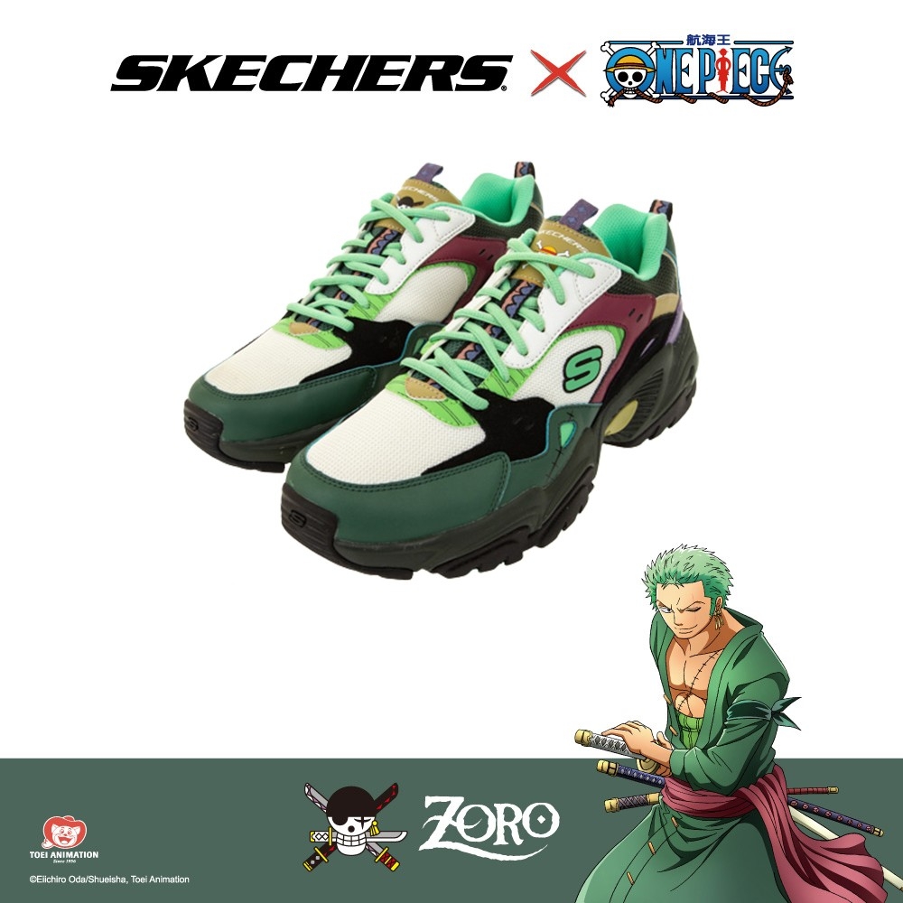 SKECHERS 休閒鞋 男休閒 ONE PIECE 聯名款 - 索隆 STAMINA V2 - 894034BKMT