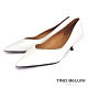 Tino Bellini 全羊皮V型鞋口中低跟鞋_白 product thumbnail 1
